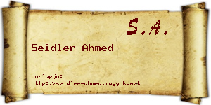 Seidler Ahmed névjegykártya
